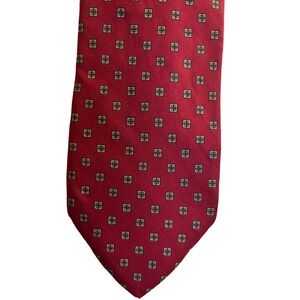 Sturbridge of America Vintage Silk Necktie Mens Red Patterned Business Dress EUC